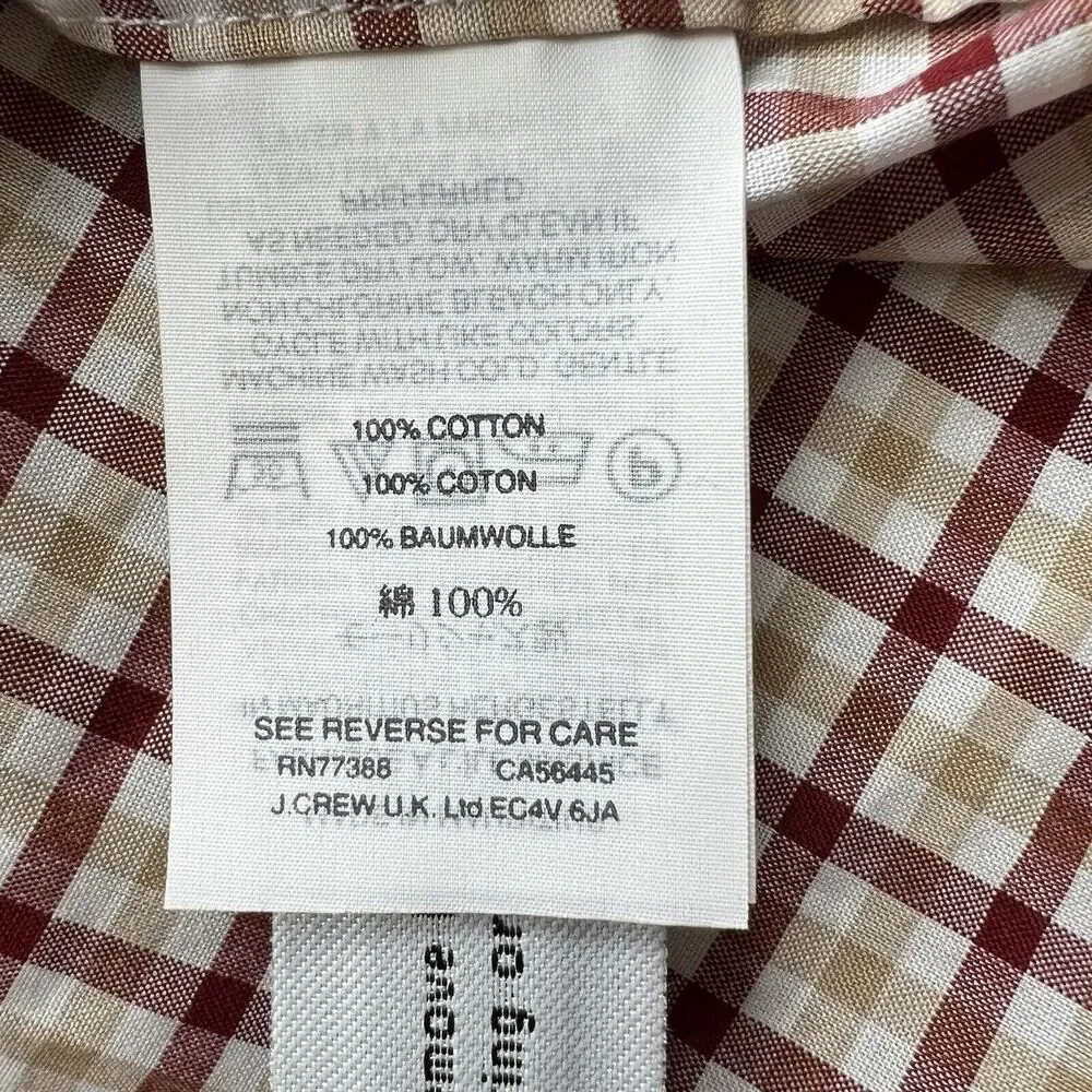 J. Crew Ludlow 120’s‎ 2 Ply Men’s Button Up Plaid Shirt Size Medium Cotton